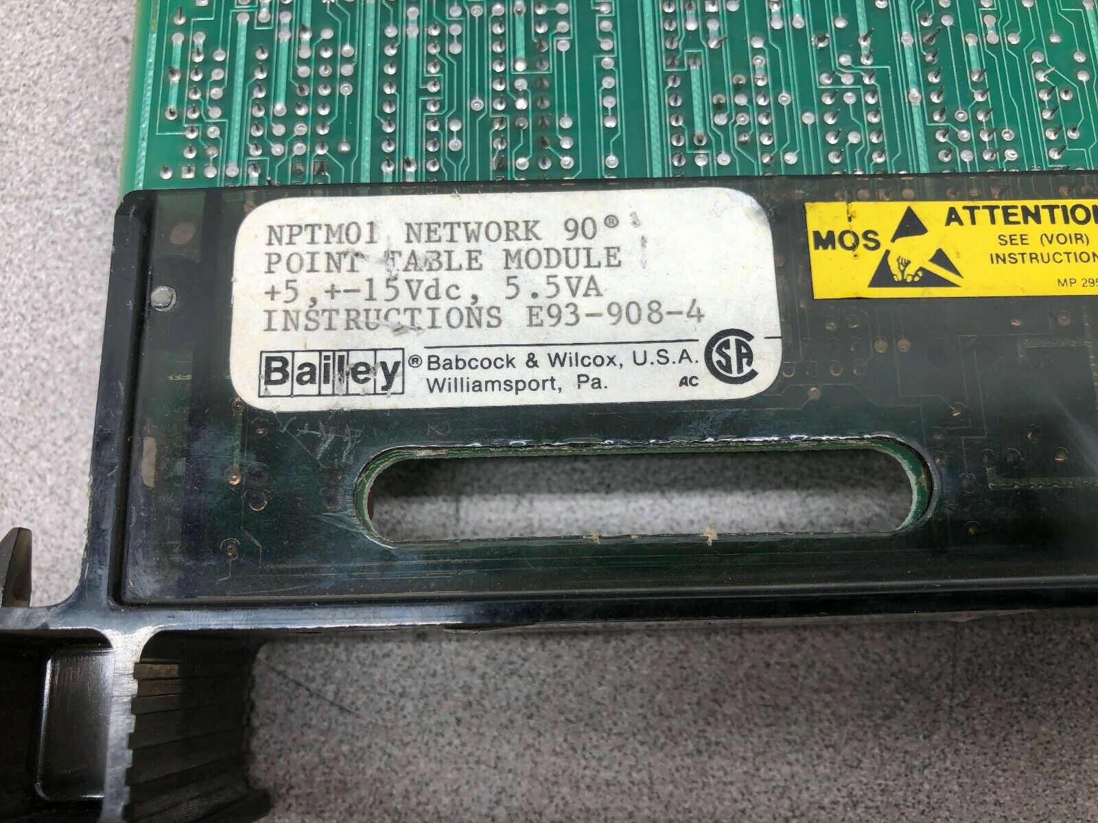 USED BAILEY POINT TABLE MODULE NPTM01 / INF190