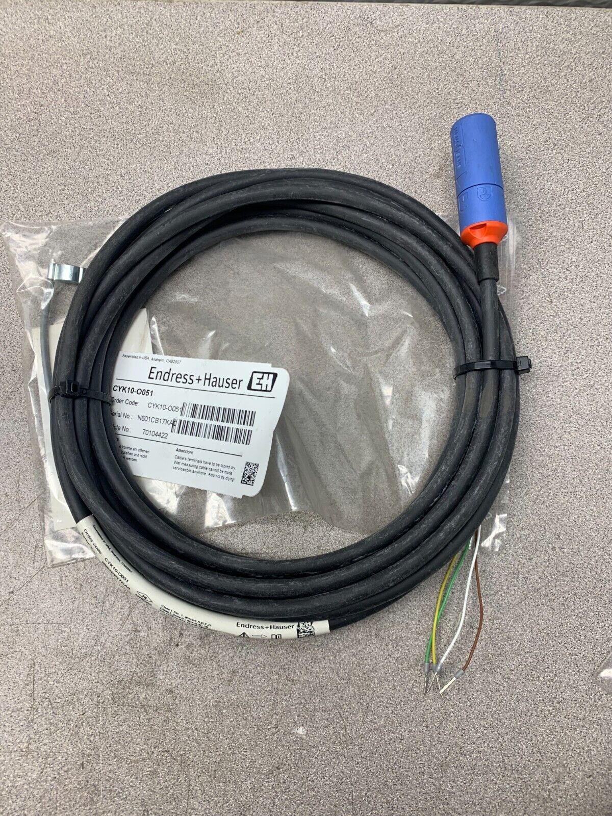 NEW NO BOX ENDRESS + HAUSER DIGITAL MEASURING CABLE CYK10-O051