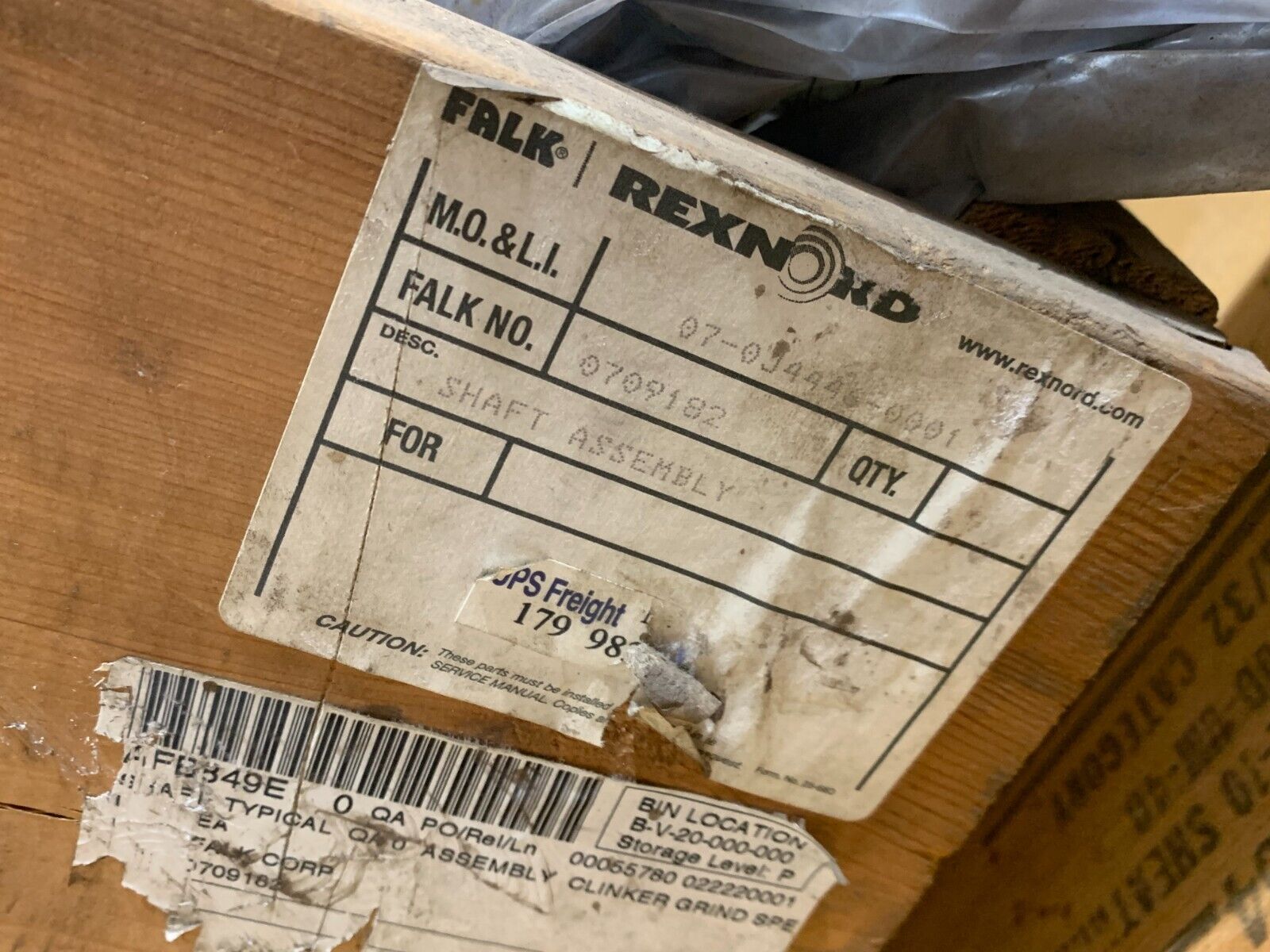 NEW FALK 08-0J4446-0001 SHAFT ASSEMBLY REXNORD 0709182