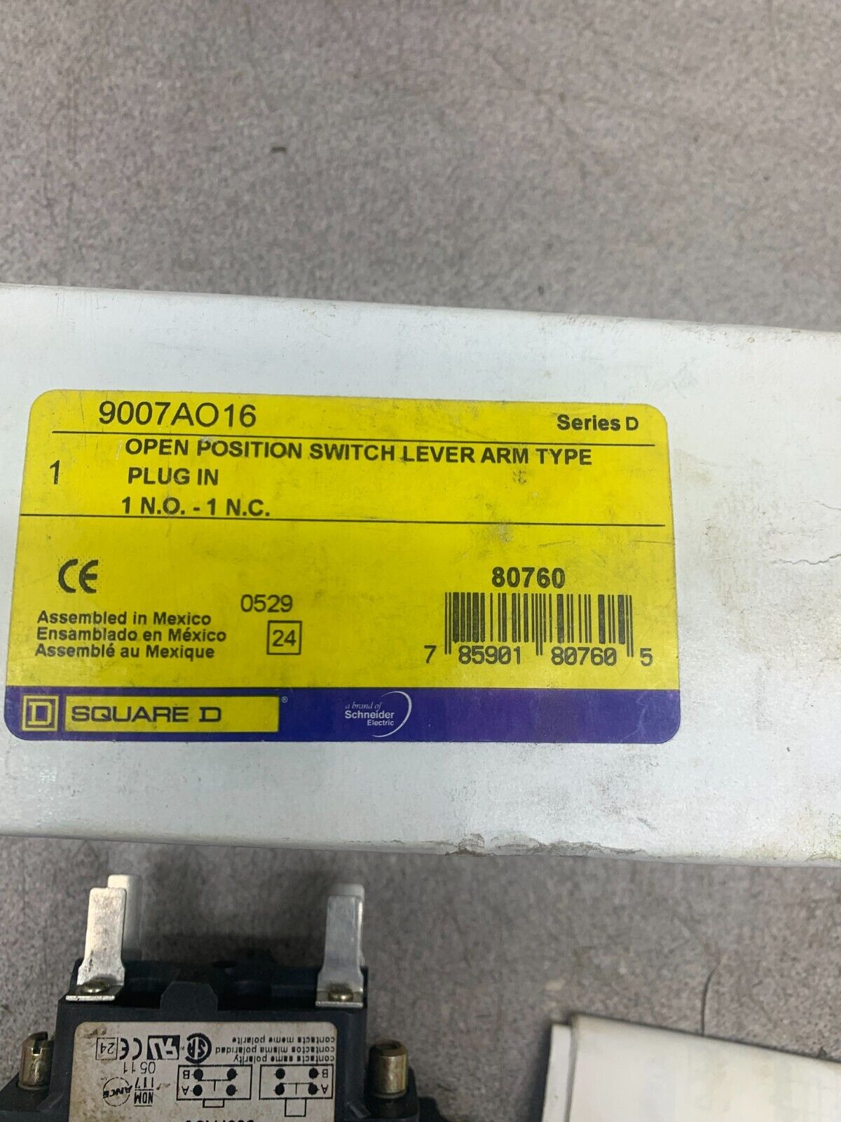 NEW IN BOX SQUARE D OPEN POSITION SWITCH LEVER ARM TYPE 9007 AO16 SERIES D