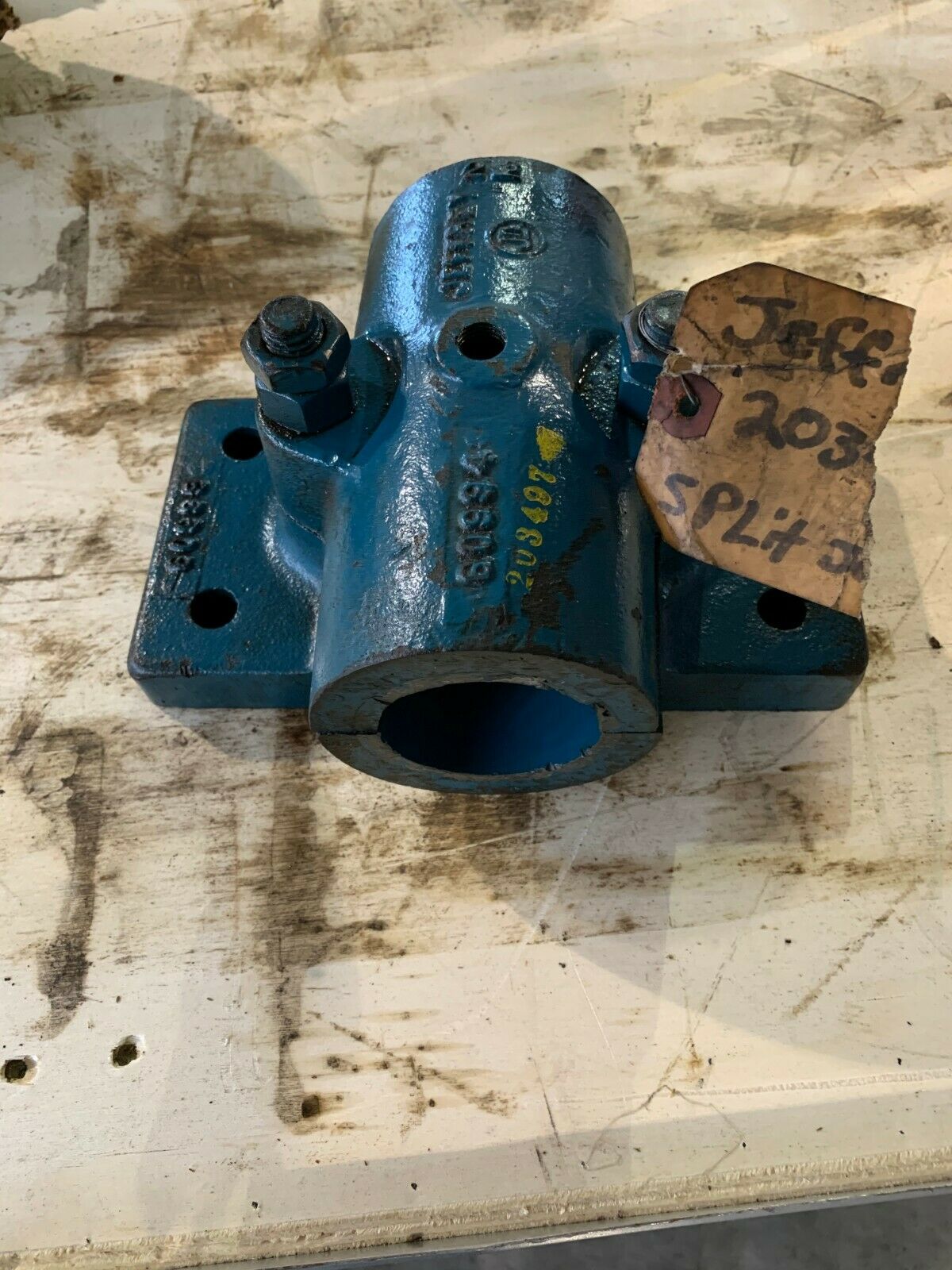 NEW JEFFREY PILLOW BLOCK SPLIT JOURNAL BEARING 2-3/16" BORE 203497