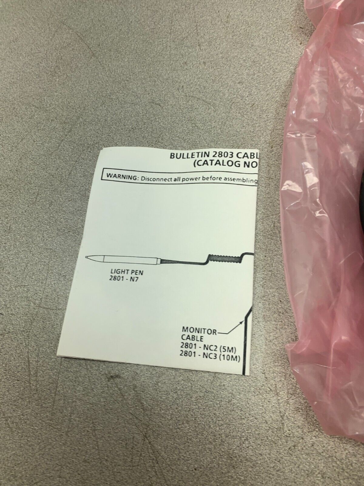 NEW NO BOX ALLEN-BRADLEY CAMERA CABLE 2801-NC14