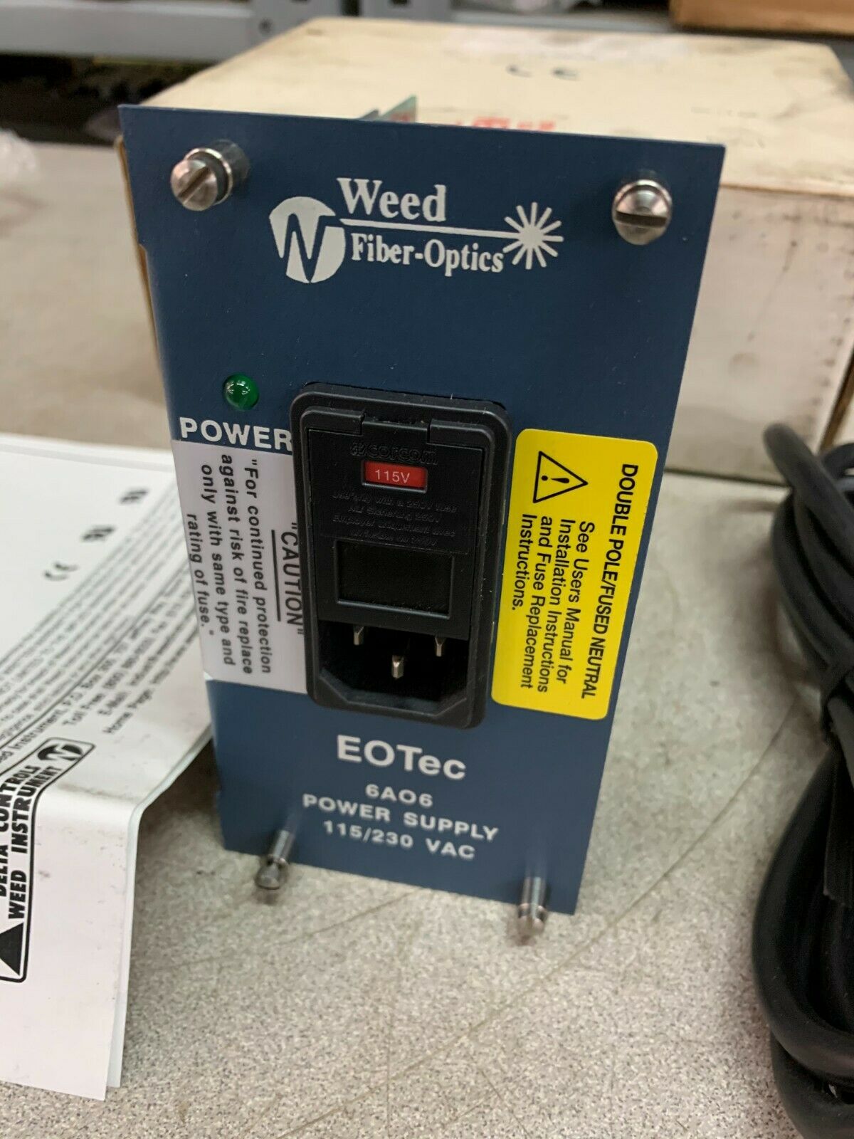 NEW IN BOX WEED FIBER-OPTICS POWER SUPPLY EOTEC 6A06