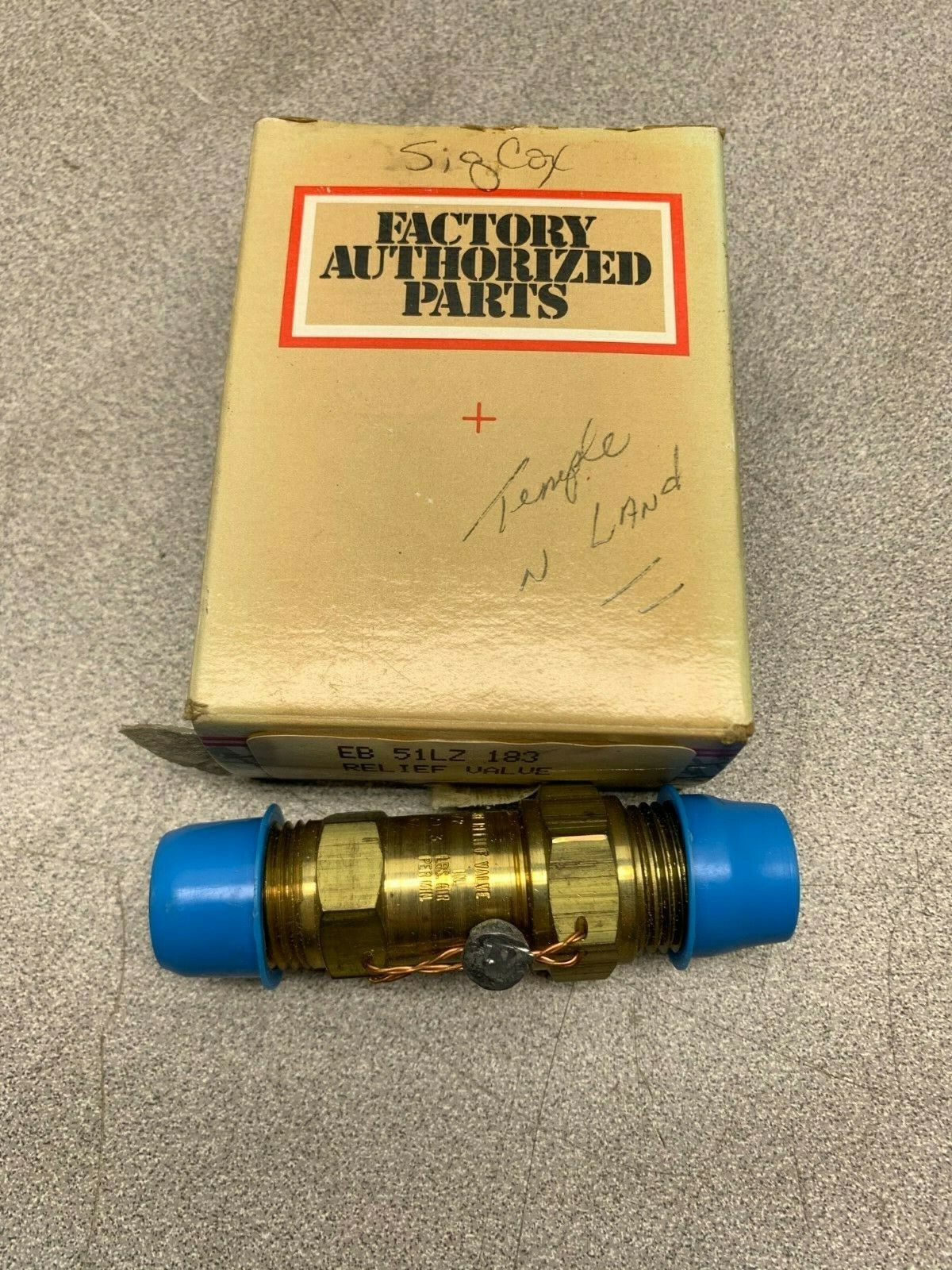 NEW IN BOX REPLACEMENT COMPONENTS DIVISION RELIEF VALVE EB 51LZ 183