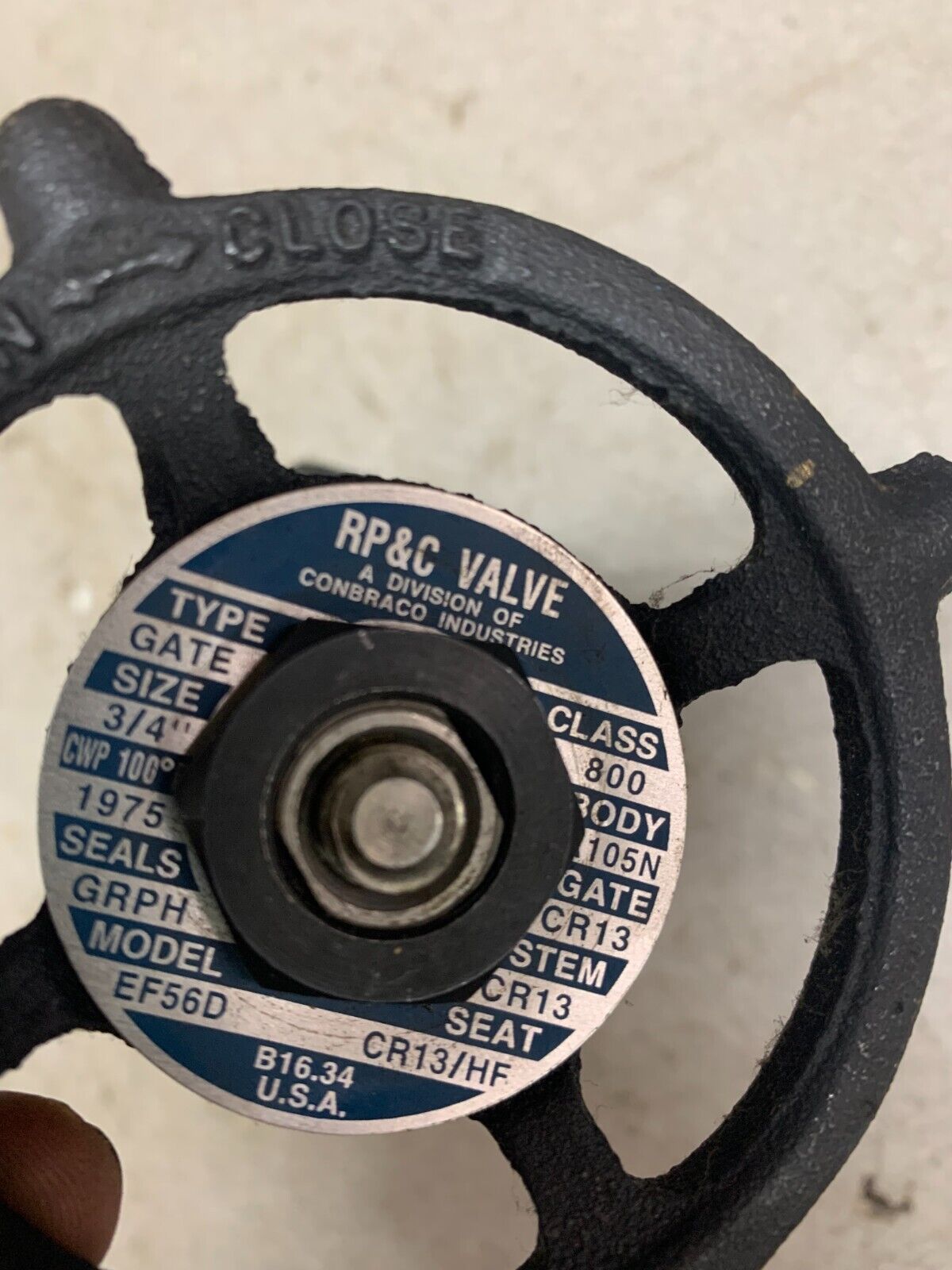 NEW NO BOX RP&C 3/4" GATE VALVE EF56D CLASS 800