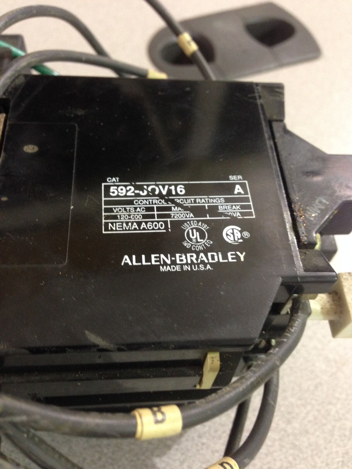 USED ALLEN-BRADLEY 592-TPD300 SERIES A WITH OVERLOAD RELAY 592-JOV16 (E10)
