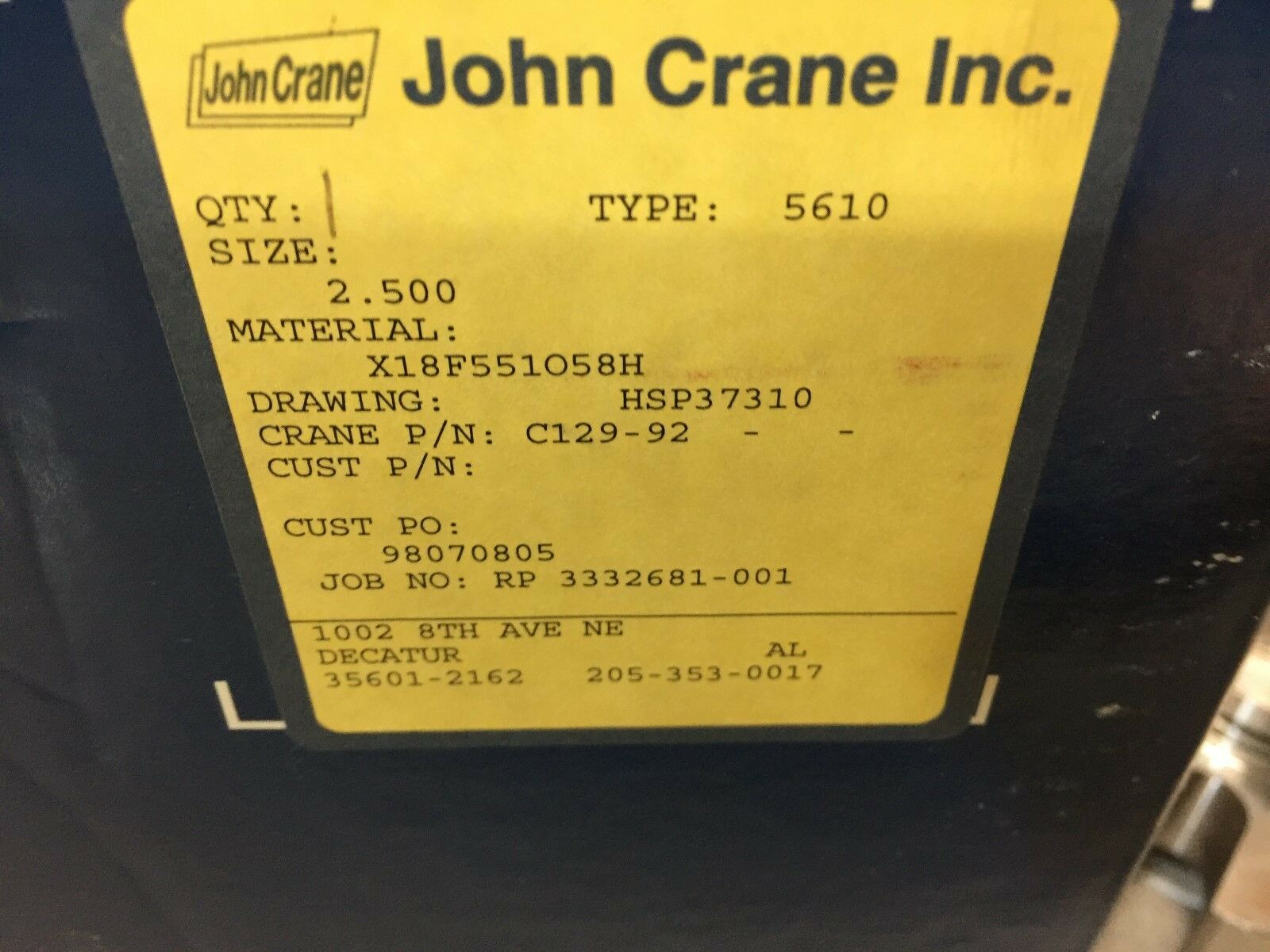 NEW IN BOX JOHN CRANE HUB C129-92