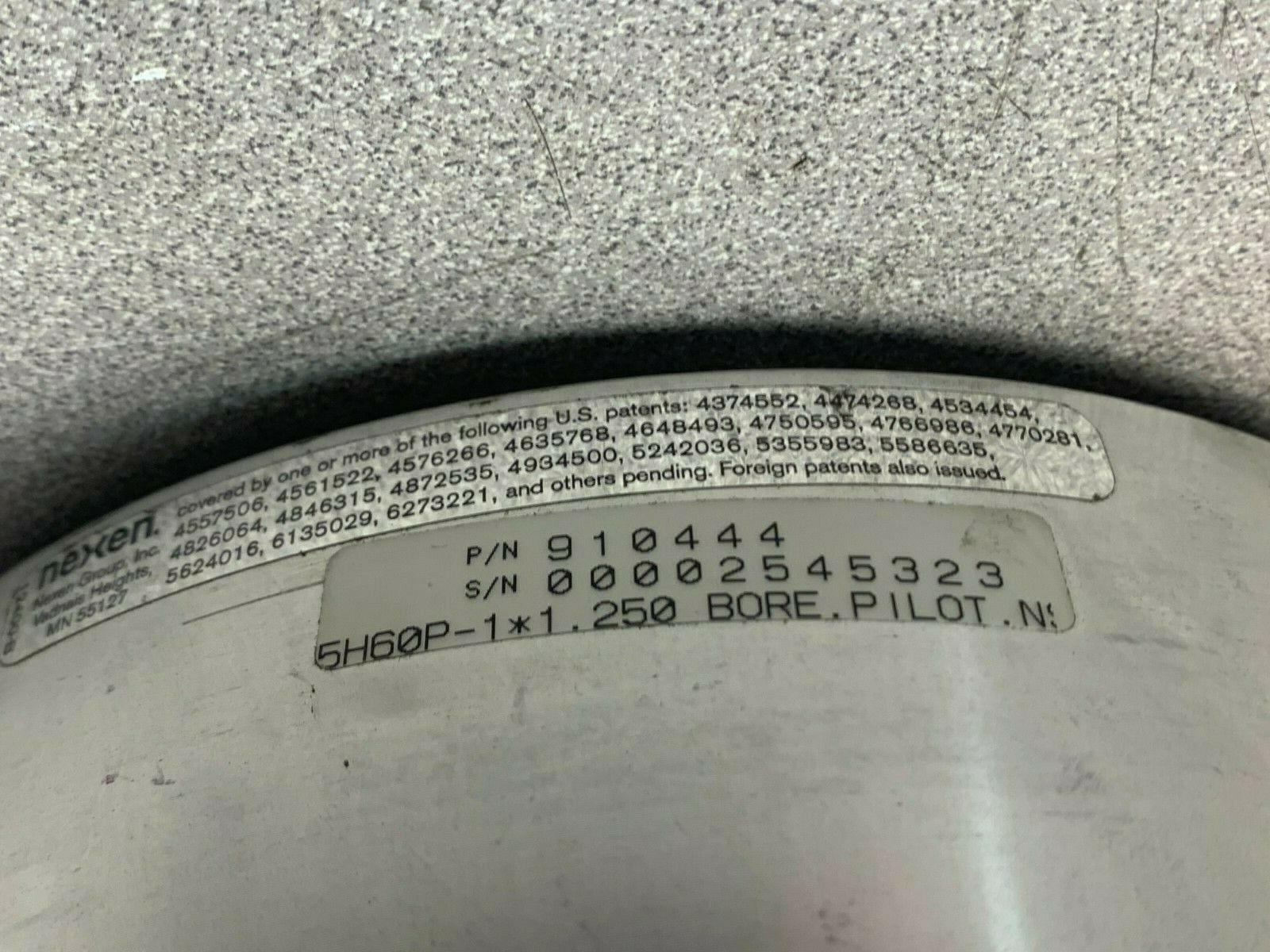 NEW NO BOX NEXEN 5H60P-1*1.250 BORE PILOT MOUNT TOOTH CLUTCH BRAKE 910444