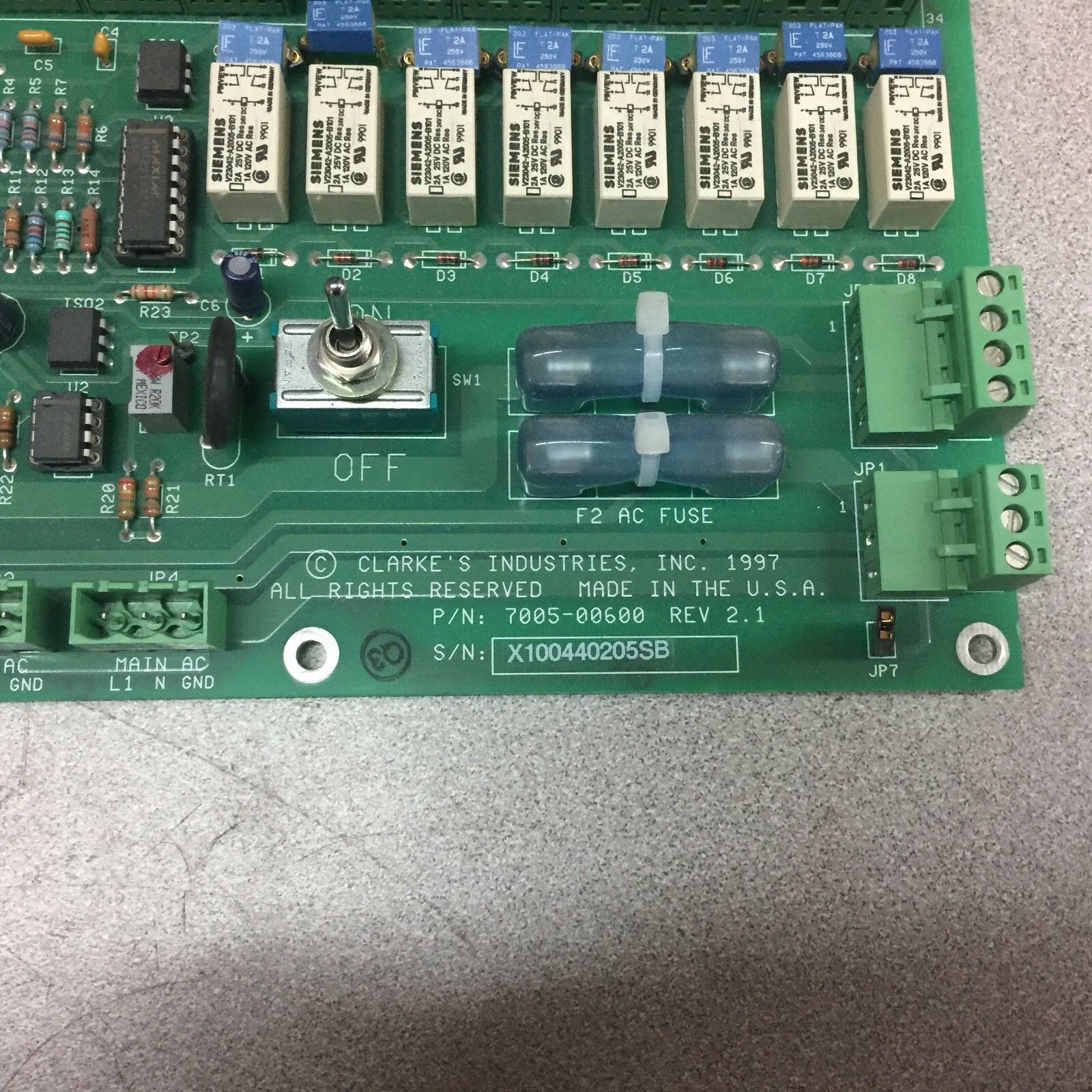 NEW NO BOX CLARKE'S INDUSTRIES CIRCUIT BOARD 7005-00600 REV2.1