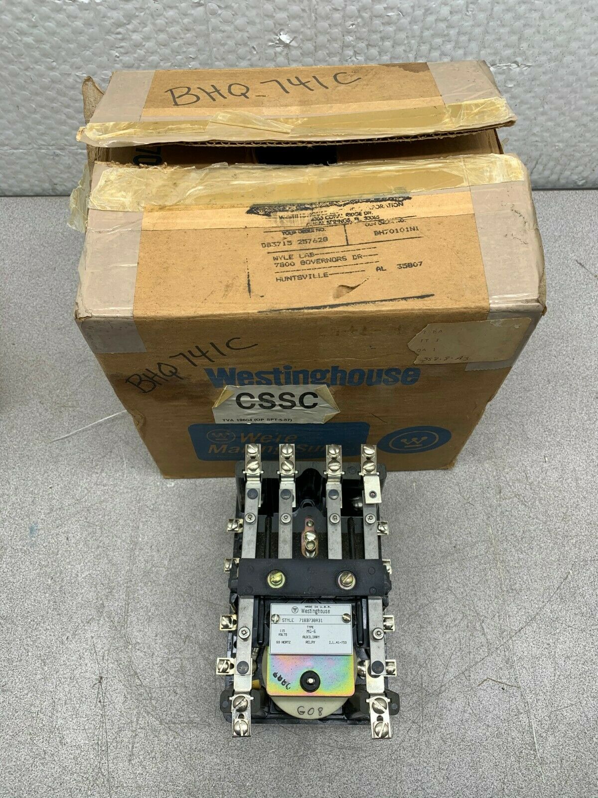 NEW IN BOX WESTINGHOUSE MG-6 AUXILIARY RELAY 718B738A31