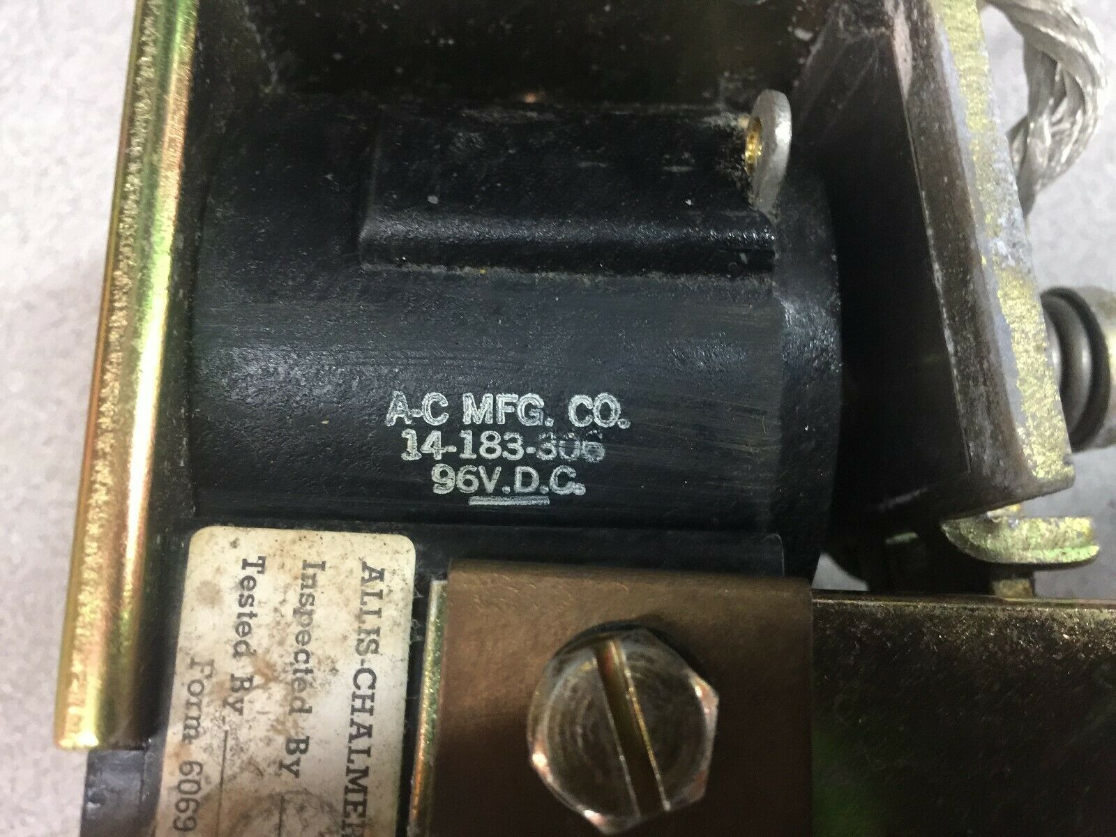 NEW NO BOX ALLIS CHALMERS 96VDC COIL SINGLE POLE RELAY 14-193-182-577