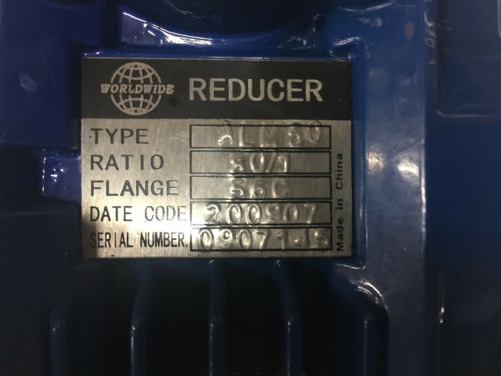 NEW NO BOX WORLDWIDE 90-1RATIO CFACE ANGLED REDUCER ALM50