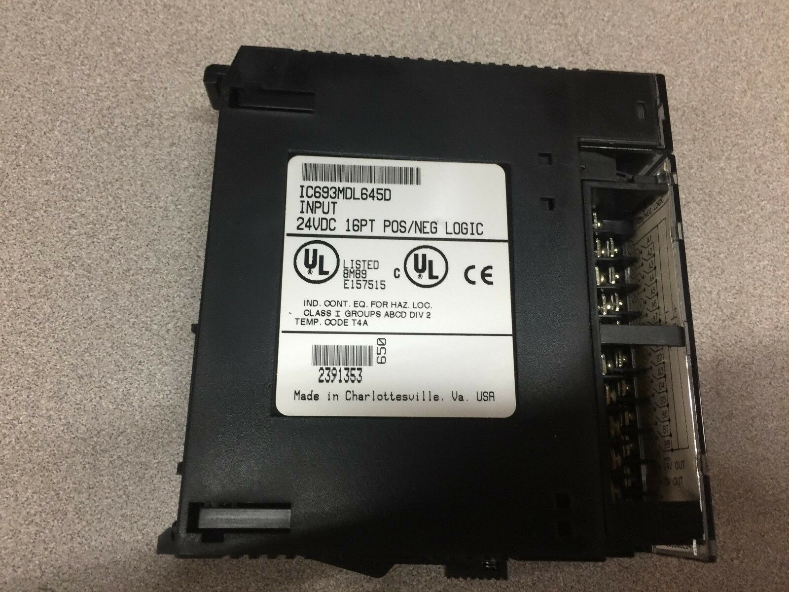 USED GE FANUC 24 VDC 16 PT INPUT CARDS IC693MDL645D