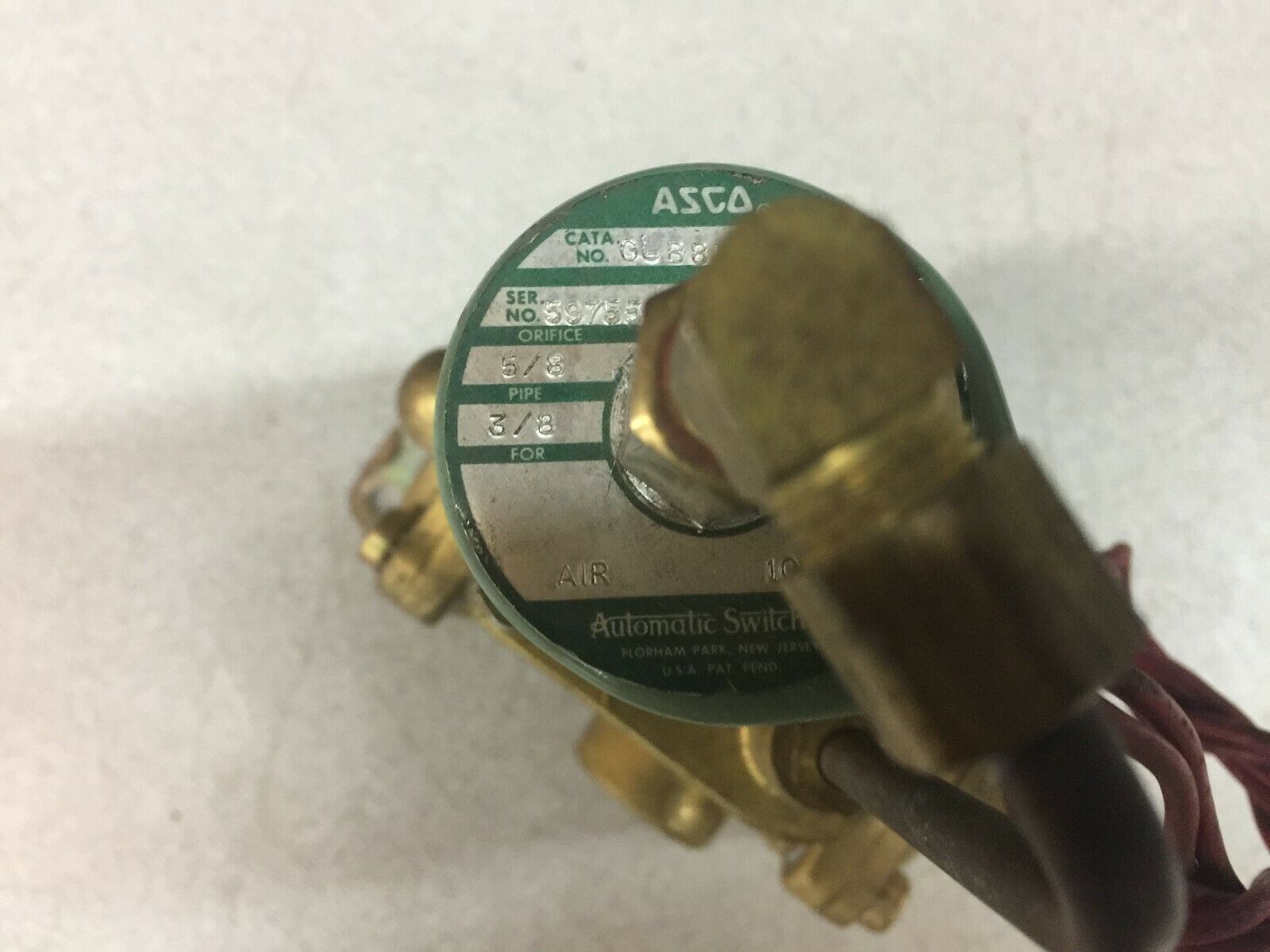 NEW NO BOX ASCO 3/8 NPT 64-78 VDC 10-90 PSI SOLENOID VALVE GLB831616