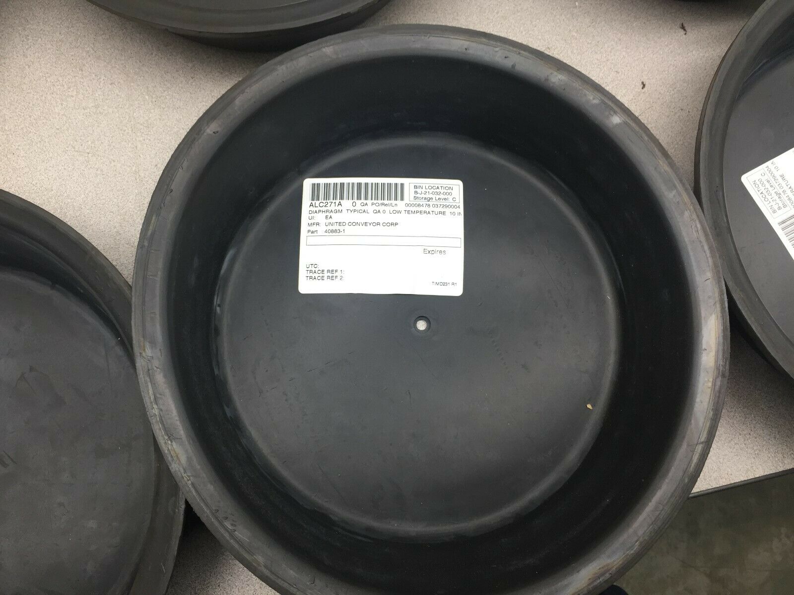 NEW NO BOX (LOT OF 6) UNITED CONVEYOR LOW TEMPERATURE 12 3/8 DIAPHRAMGM 40883-1