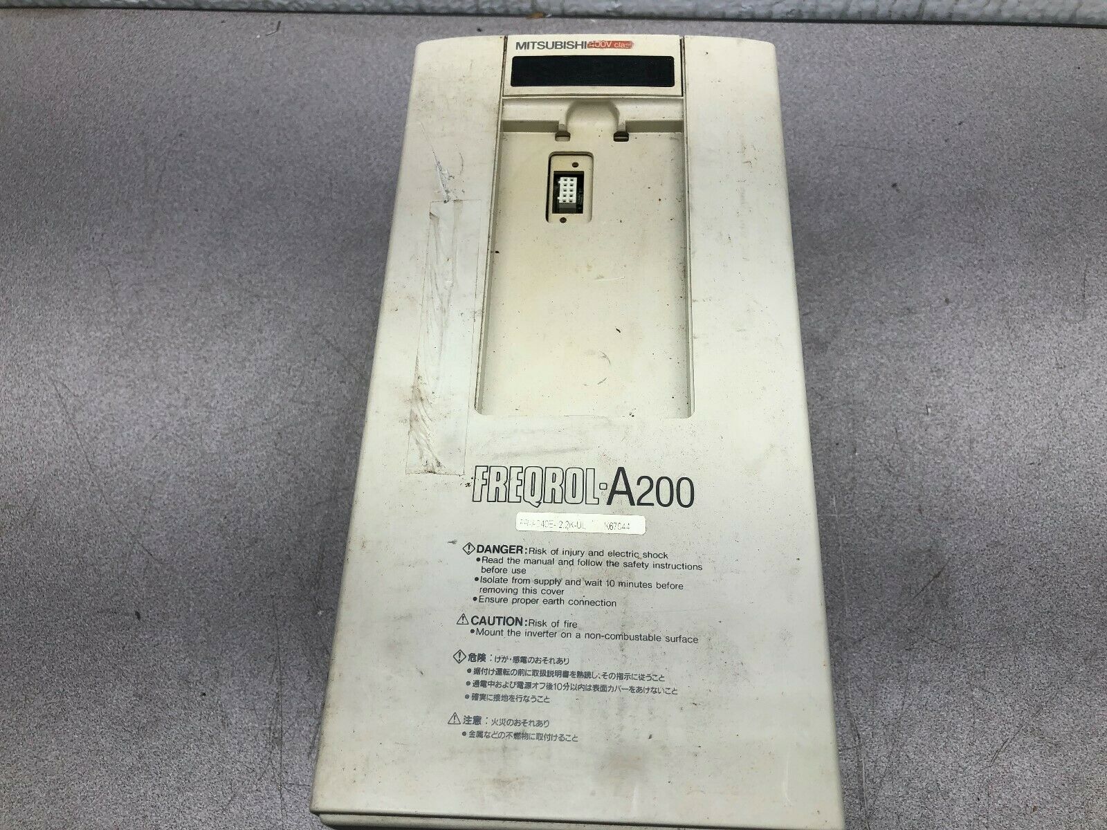 USED MITSUBISHI FREQROL-A200 3 HP 380-460 VAC 3 PH DRIVE FR-A240E-2.2K-UL