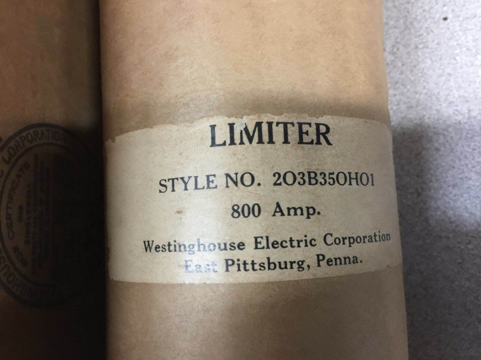 NEW IN BOX WESTINGHOUSE 800AMP 1-LIMITER 203-B-350-H 01