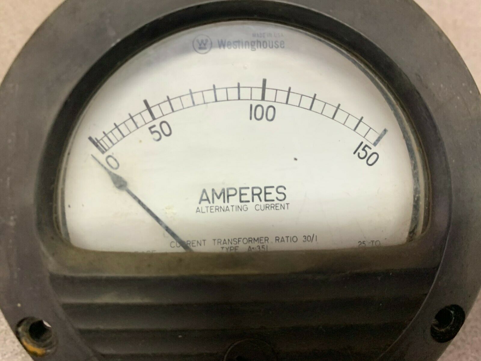 NEW NO BOX WESTINGHOUSE 0-150 ACA METER 291B281A16N