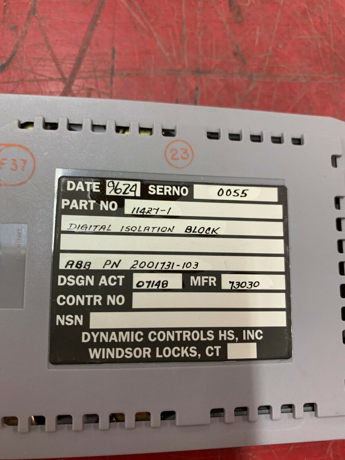 NEW NO BOX DYNAMIC CONTROLS 2001731-103 DIGITAL ISOLATION BLOCK 11427-1