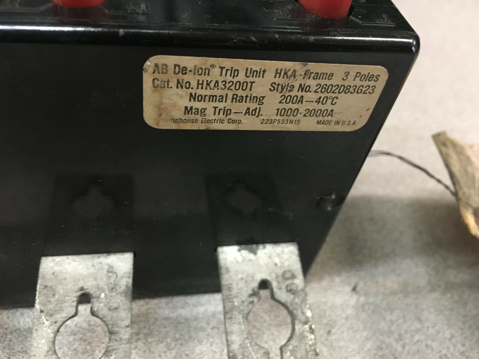 NEW NO BOX WESTINGHOUSE 3 POLE 1000-2000AMP TRIP UNIT HKA3200T