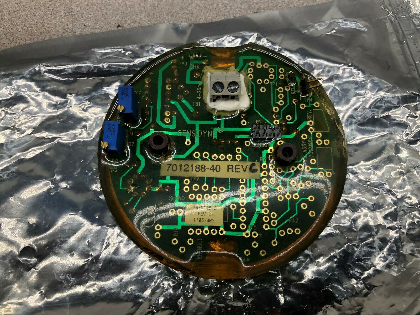 USED SENSIDYNE CIRCUIT BOARD 7012188-40 REV C / 7012186-2 REV C