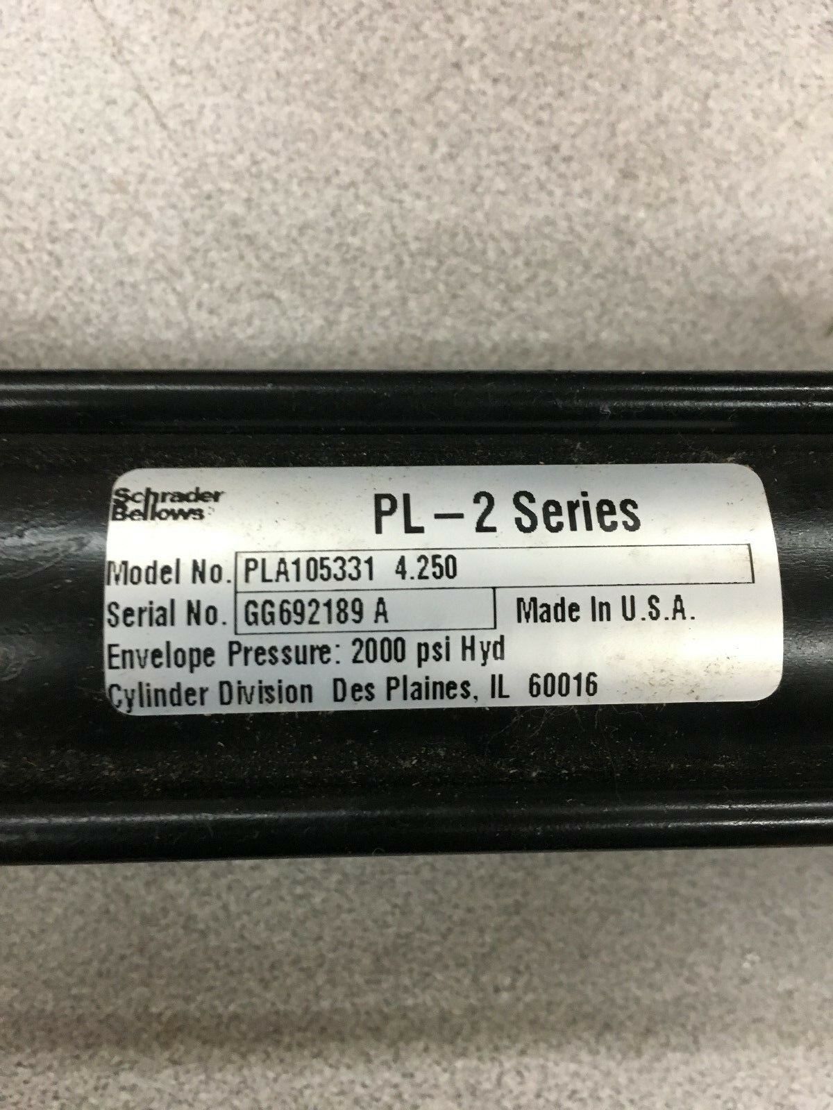 NEW NO BOX SCHRADER BELLOWS PL-2 SERIES CYLINDER PLA105331 4.250