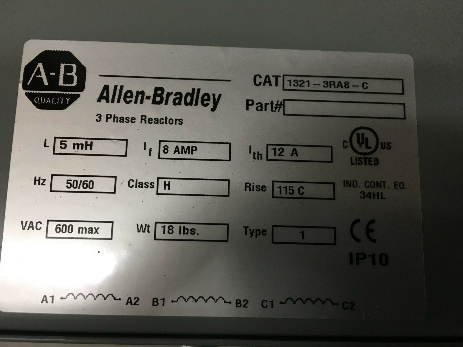NEW NO BOX ALLEN-BRADLEY LINE REACTOR 1321-3RA8-C