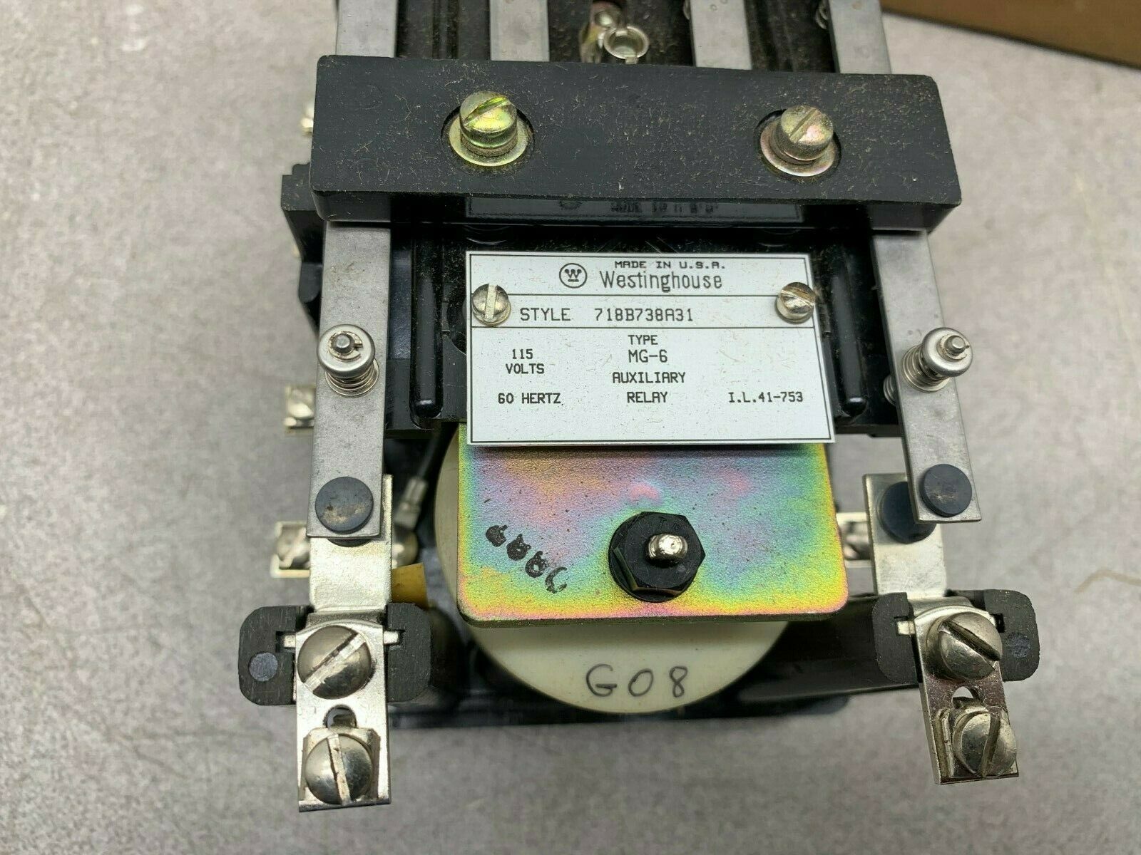 NEW IN BOX WESTINGHOUSE MG-6 AUXILIARY RELAY 718B738A31