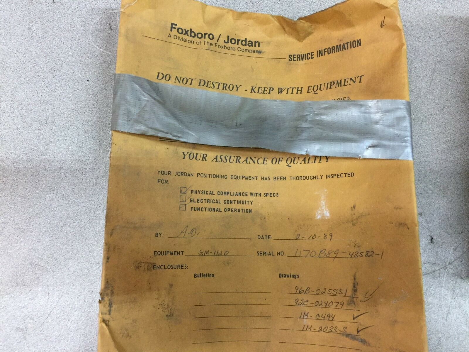 NEW NO BOX FOXBORO/JORDAN 120VAC 1PH SERVO MOTOR SM-1120