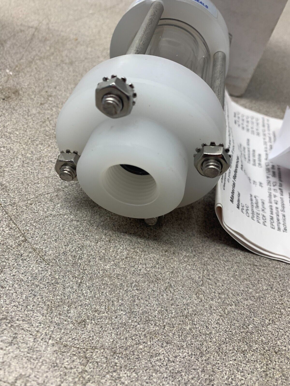 NEW IN BOX PLAST-O-MATIC 1/2" DOUBLE WALL SIGHT GLASS GY050V-PP