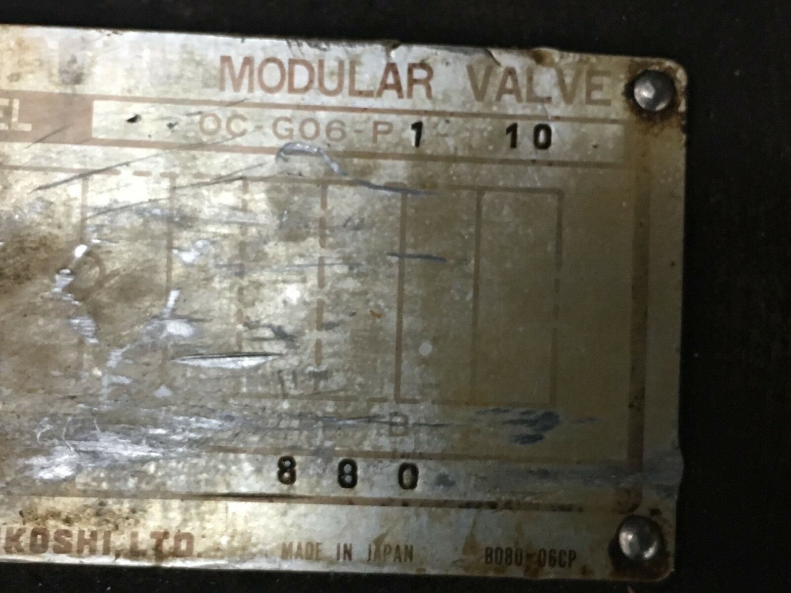 USED NACHI HYDRAULIC MODULAR VALVE OC-G06-P1-10