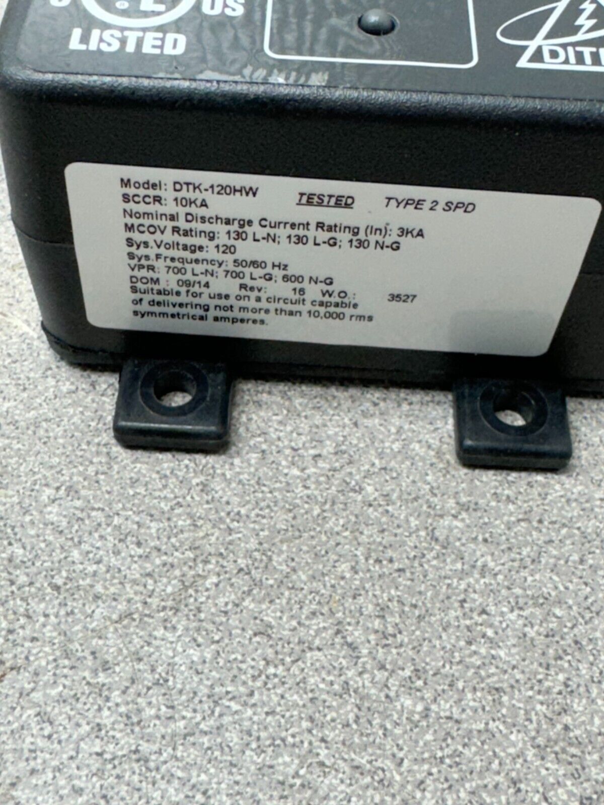 NEW NO BOX DITEK SURGE PROTECTIVE DEVICE DTK-120HW