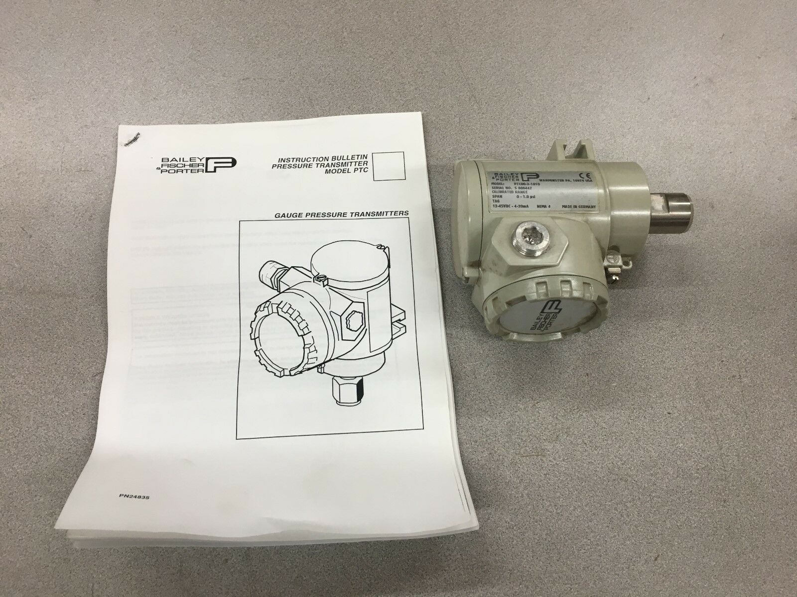 NEW NO BOX BAILEY FISCHER & PORTER PRESSURE TRANSMITTER PTC00-3-1010