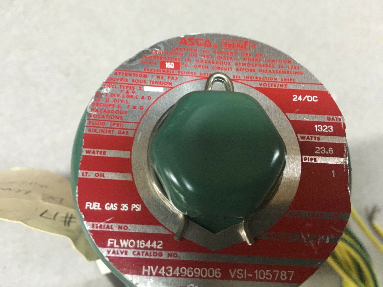 NEW NO BOX ASCO RED HAT SOLENOID VALVE 1" PIPE SIZE HV434969006