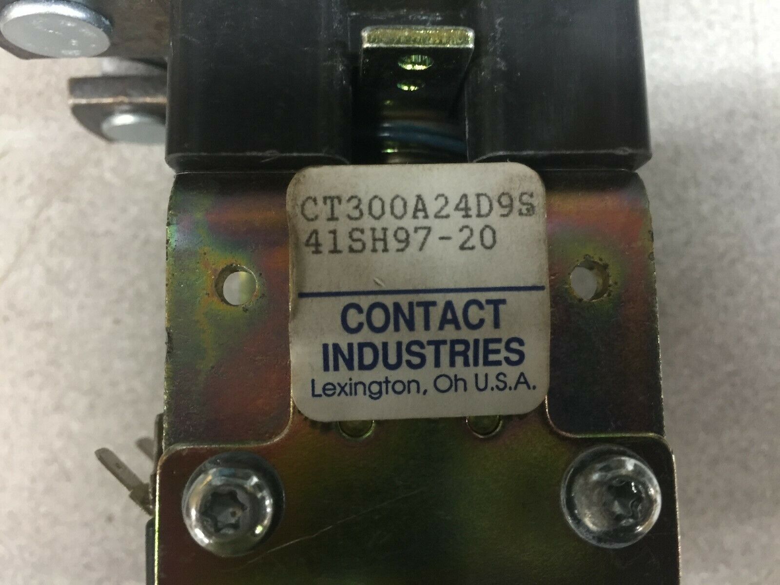 NEW NO BOX CONTACT INDUSTRIES 300AMP 24V COIL 1POLE CONTACTOR CT300A24D9S