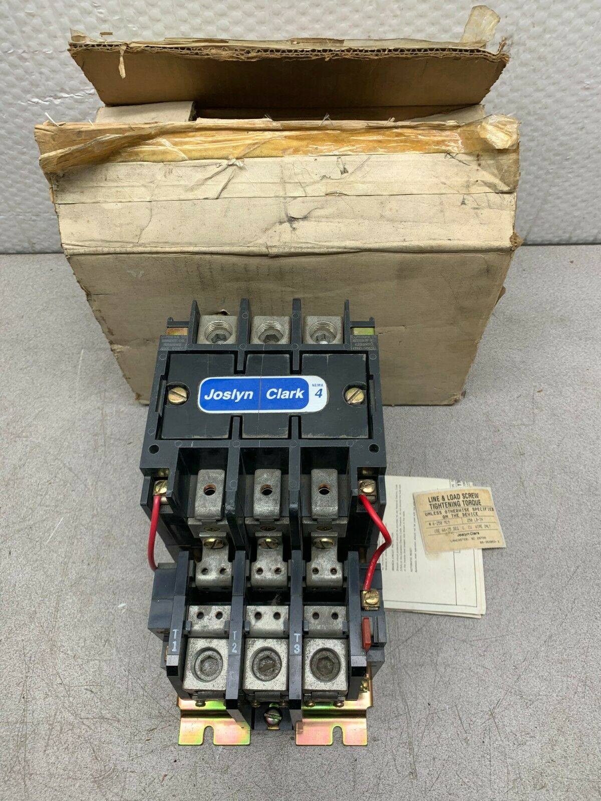 NEW IN BOX JOSLYN CLARK SIZE 4 STARTER 110/120V. COIL T13U034-76