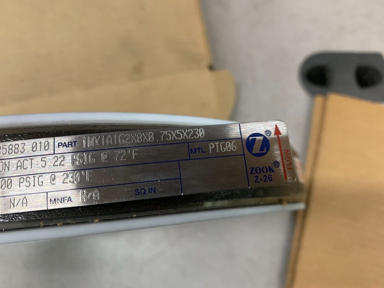 NEW IN BOX ZOOK 8" GRAPHITE RUPTURE DISC 85883.010 PART 1WY1A1G2X8X0.75X5X230