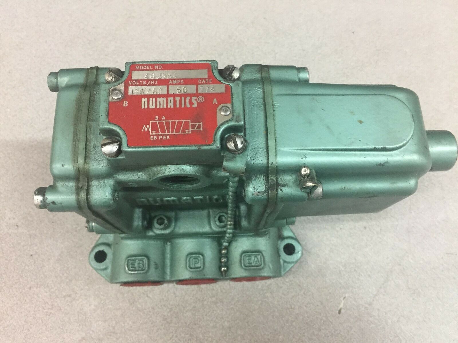 USED NUMATICS 120VAC COIL PNUMATIC SOLENOID VALVE 46JSA4