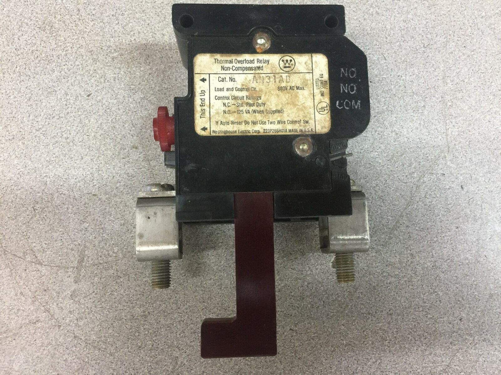 NEW NO BOX WESTINGHOUSE SINGLE POLE THERMAL OVERLOAD RELAY AN31AB