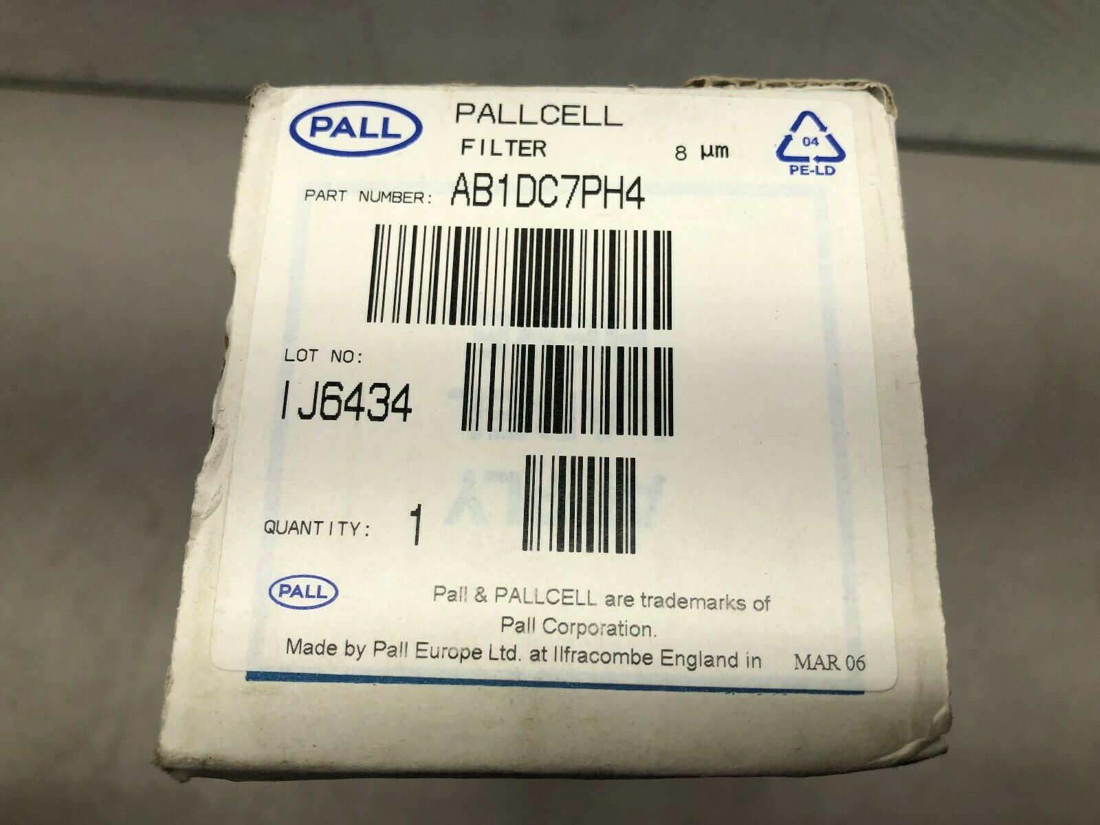 NEW IN BOX PALL PALLCELL STERILIZING GRADE FILTER CARTRIDGE HYDROPHOBIC MEMBRANE