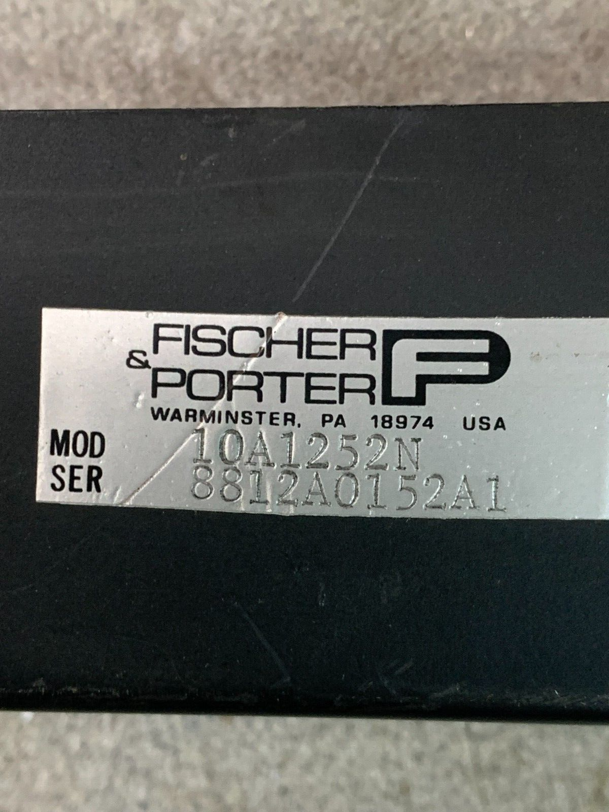 NEW FISCHER & PORTER 4.2 SCFM 3.0GPM FLOW METER 10A1252N