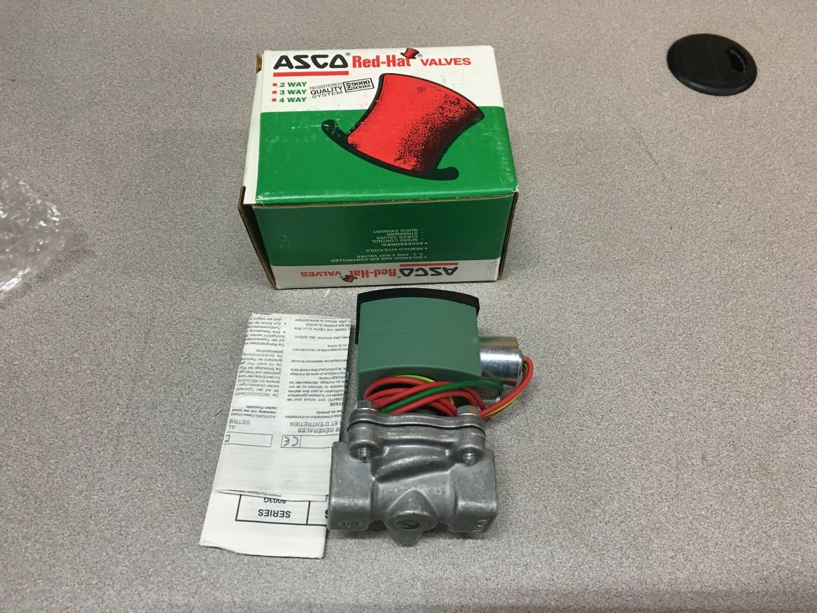 NEW IN BOX ASCO RED HAT VALVE 3/8" PIPE SIZE 8214G13 N.O.