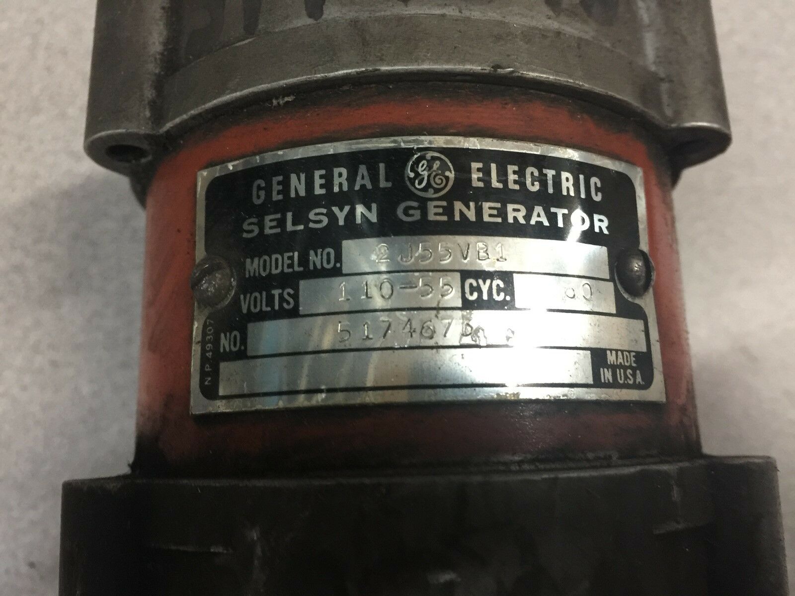 USED GE 110-55VOLTS 60CYC SELSYN GENERATOR 2J55VB1