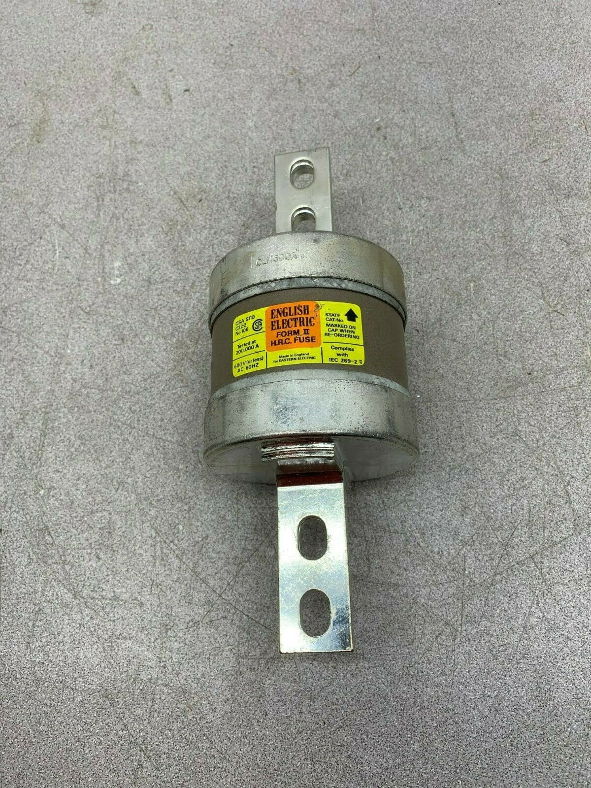 NEW NO BOX ENGLISH ELECTRIC FUSE CLM600A