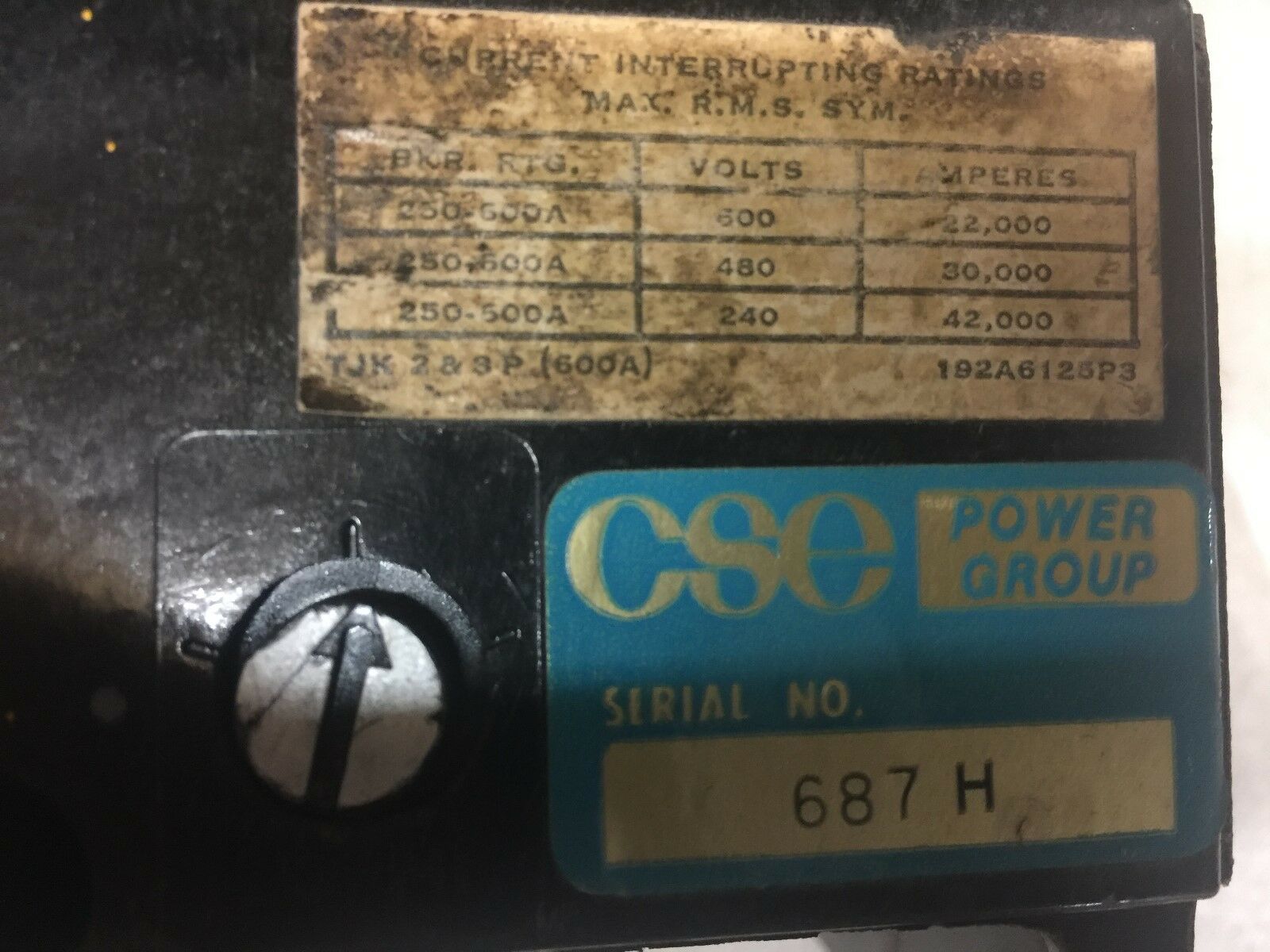 USED GE 500AMP 1500-5000TRIP 3POLE CIRCUIT BREAKER TJK3600