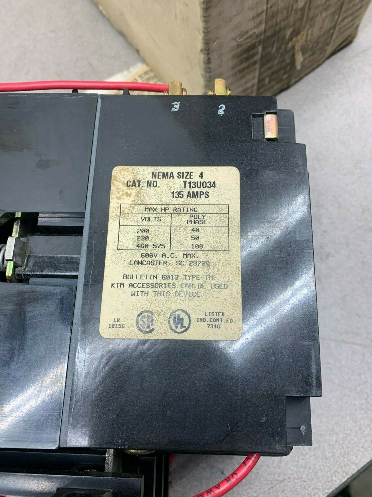 NEW IN BOX JOSLYN CLARK SIZE 4 STARTER 110/120V. COIL T13U034-76