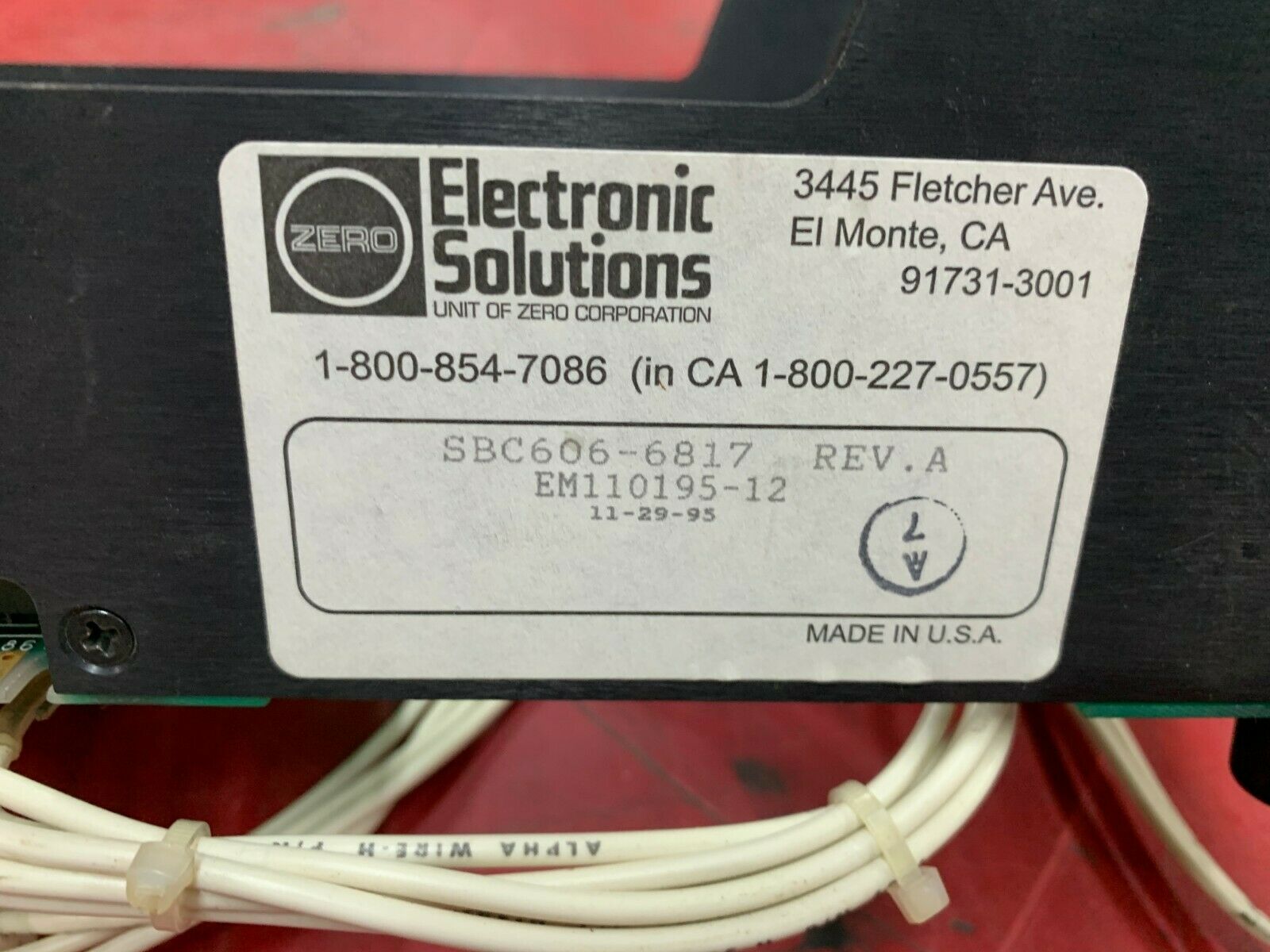 NEW NO BOX ELECTRONIC SOLUTIONS EM110195-12 CHASSIS SBC606-6817