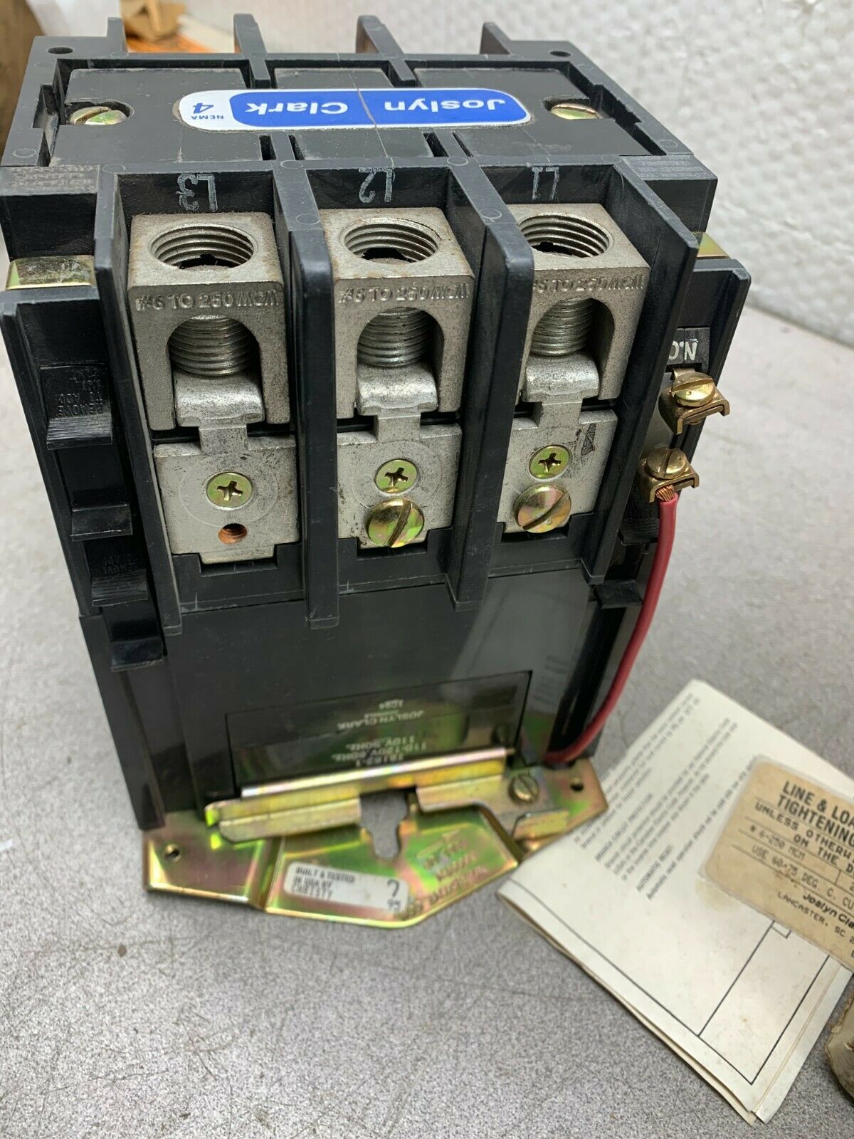 NEW IN BOX JOSLYN CLARK SIZE 4 STARTER 110/120V. COIL T13U034-76