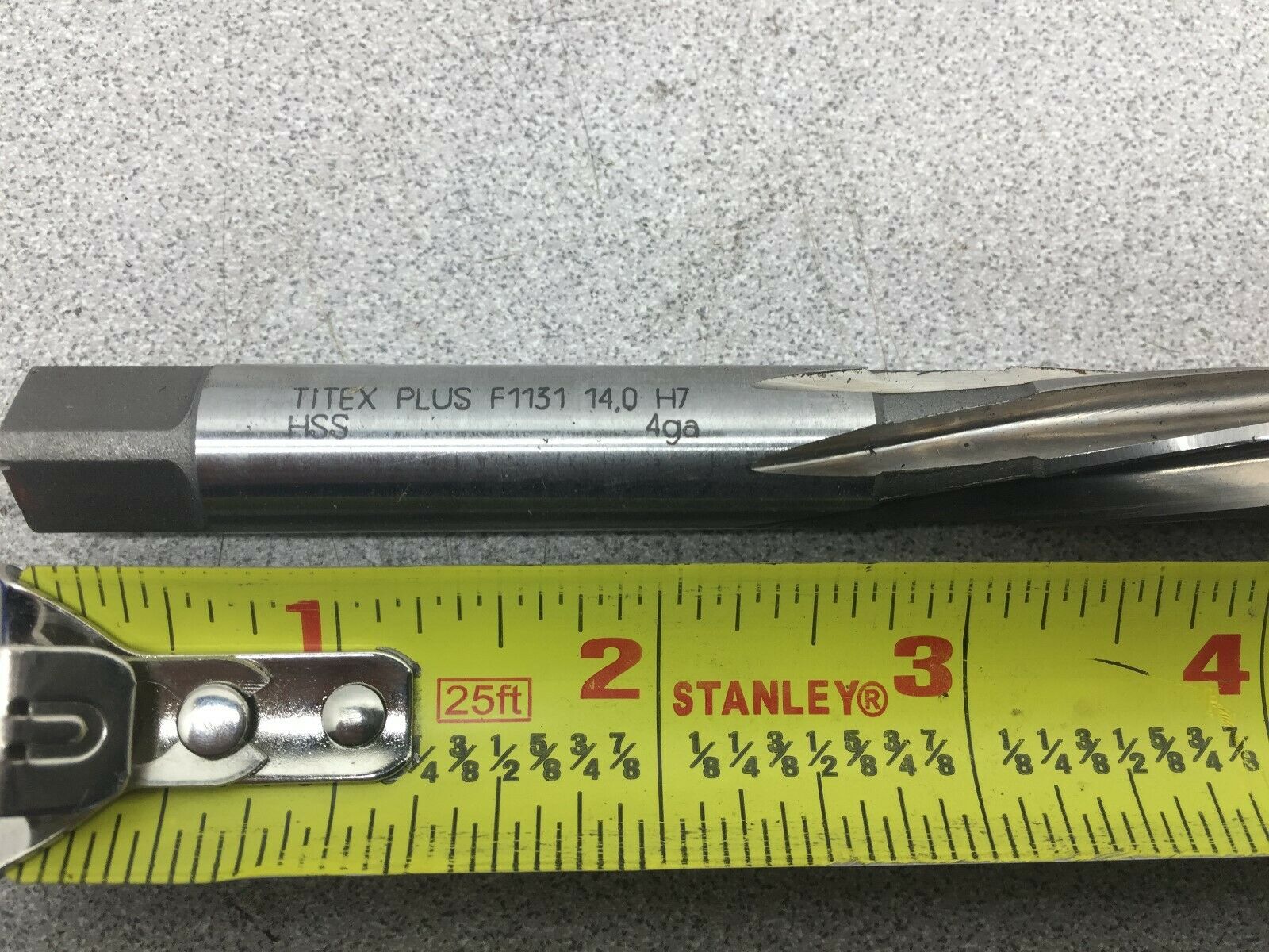 NEW NO BOX TITEX PLUS 14.0 MM H7 HSS 4GA HAND REAMER F1131