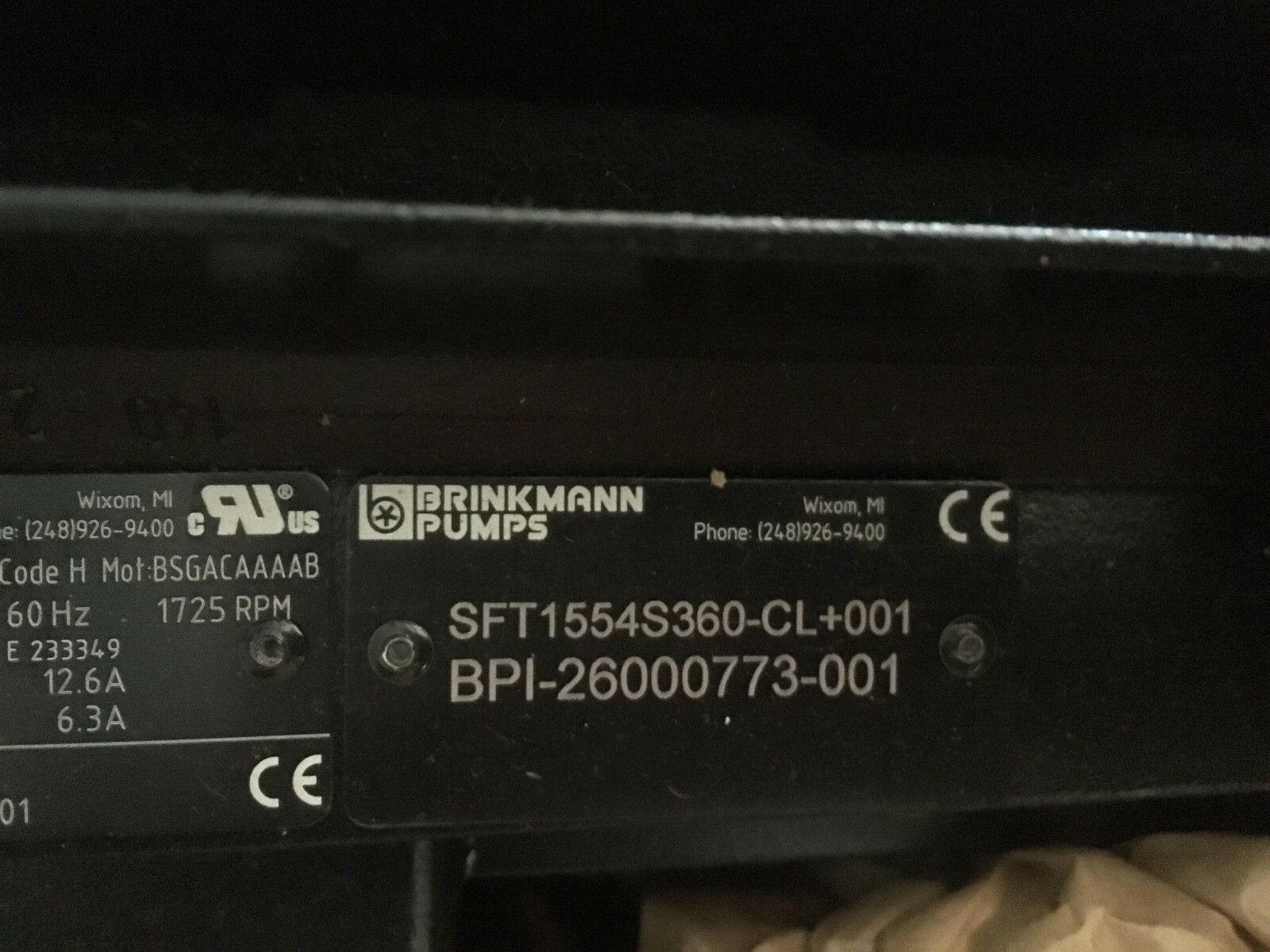 NEW IN BOX BRINKMANN TANK PUMP WITH 5HP MOTOR SFT1554S360-CL +001